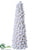 Snow Moss Ball Cone Topiary - White Glittered - Pack of 1