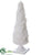 Snow Moss Cone Topiary - White Glittered - Pack of 2