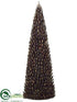 Silk Plants Direct Glitter Twig Cone Topiary - Brown - Pack of 2