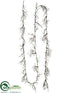 Silk Plants Direct Glittered Crystal Rose Leaf Garland - Silver - Pack of 6