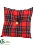 Silk Plants Direct Plaid and Burlap Pillow - Red Brown - Pack of 6