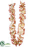 Silk Plants Direct Ruffle Garland - Red Beige - Pack of 2