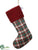 Knit, Plaid Stocking - Red Green - Pack of 6
