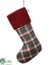 Silk Plants Direct Knit, Plaid Stocking - Red Green - Pack of 6
