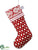 Merry Christmas Polka Dot Stocking - Red White - Pack of 6