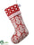 Merry Christmas Polka Dot Stocking - Red White - Pack of 6
