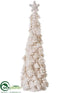 Silk Plants Direct Tassel Cone Topiary - White - Pack of 2