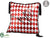 Joy Harlequin Pattern Pillow - Red Black - Pack of 6
