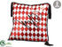 Silk Plants Direct Joy Harlequin Pattern Pillow - Red Black - Pack of 6