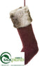 Silk Plants Direct Knit, Fur Stocking - Burgundy Brown - Pack of 4