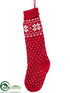 Silk Plants Direct Knitted Snowflake Stocking - Red White - Pack of 12