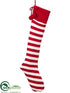 Silk Plants Direct Knitted Stripe Stocking - Red White - Pack of 8