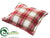 Plaid Pillow - Burgundy Beige - Pack of 6