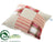 Plaid, Stripe Pillow - Burgundy Beige - Pack of 3