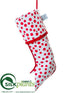 Silk Plants Direct Polka Dot Stocking - White Red - Pack of 6