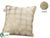 Plaid, Faux Leather Pillow - Gold Beige - Pack of 6