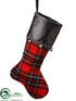 Silk Plants Direct Plaid Chalkboard Stocking - Red Black - Pack of 6