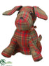 Silk Plants Direct Plaid Dog - Red Green - Pack of 2
