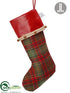 Silk Plants Direct Plaid, Leather Stocking - Red Green - Pack of 6