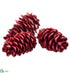 Silk Plants Direct Pine Cone - Red - Pack of 12