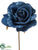 Glittered Denim Rose Pick - Blue - Pack of 24