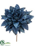 Silk Plants Direct Glittered Denim Dahlia Pick - Blue - Pack of 24