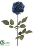 Silk Plants Direct Glitter Denim Rose Spray - Blue - Pack of 12