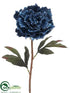 Silk Plants Direct Glittered Denim Peony Spray - Blue - Pack of 12