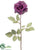 Glittered Linen Rose Spray - Purple - Pack of 12