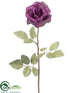 Silk Plants Direct Glittered Linen Rose Spray - Purple - Pack of 12