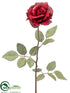Silk Plants Direct Glittered Linen Rose Spray - Red - Pack of 12