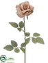 Silk Plants Direct Glittered Linen Rose Spray - Tan - Pack of 12