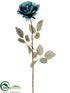 Silk Plants Direct Glittered Linen Rose Spray - Turquoise - Pack of 12