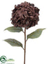 Silk Plants Direct Glitter Linen Hydrangea Spray - Brown - Pack of 12