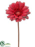 Silk Plants Direct Glittered Linen Gerbera Daisy Spray - Red - Pack of 24