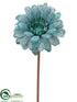 Silk Plants Direct Glittered Linen Gerbera Daisy Spray - Turquoise - Pack of 24