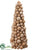Burlap Ball Cone Topiary - Brown Two Tone - Pack of 2