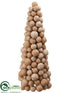 Silk Plants Direct Burlap Ball Cone Topiary - Brown Two Tone - Pack of 2