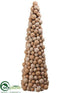 Silk Plants Direct Burlap Ball Cone Topiary - Brown Two Tone - Pack of 2