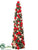 Burlap Ball Cone Topiary - Red Green - Pack of 2