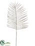 Silk Plants Direct Glittered Palm Leaf Spray - White - Pack of 12
