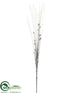 Silk Plants Direct Glittered Beaded PVC Grass Spray - Silver Clear - Pack of 24