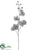 Glitter Phalaenopsis Orchid Spray - Silver - Pack of 6