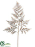 Silk Plants Direct Glittered Leather Fern Spray - Rose Gold - Pack of 24