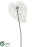 Silk Plants Direct Glittered Mesh Anthurium Spray - Silver - Pack of 12
