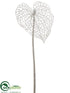 Silk Plants Direct Glittered Mesh Anthurium Spray - White - Pack of 12