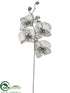 Silk Plants Direct Glittered Mesh Phalaenopsis Orchid Spray - Silver - Pack of 12