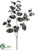 Crackle Finished Gaultheria Leaf Spray - Silver Antique - Pack of 6
