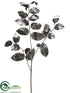 Silk Plants Direct Crackle Finished Gaultheria Leaf Spray - Silver Antique - Pack of 6