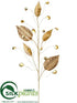 Silk Plants Direct Rhinestone Leaf Spray - Gold - Pack of 12